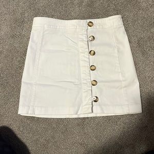 White mini skirt